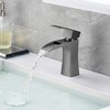 Sumerain Waterfall Bathroom Sink Faucet Deck Mount Sink Faucet SUS304 Stainless Steel, Metallic Gray - 2 of 4