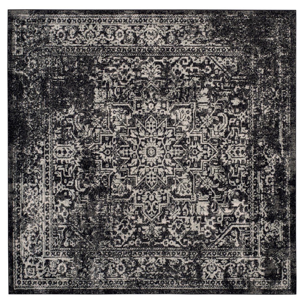 Evoke Rug - Black/Gray - 6'7inx6'7in Square - Safavieh