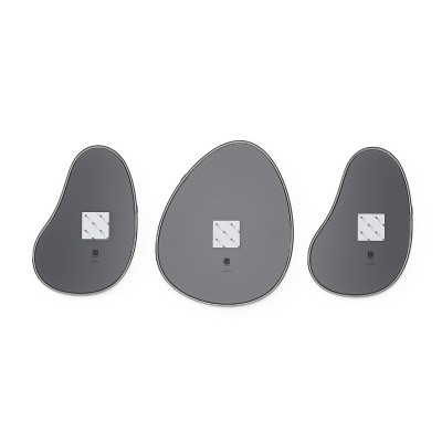 Set of 3 Organic-Shaped Metallic Frame Mirrors