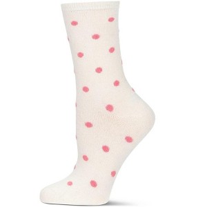 Memoi Women's Pretty in Polka Dots Cashmere Blend Crew Socks - 1 of 4