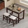 Dining Sets 3 Piece, Dining Table Set For 2, Dining Set Solid Wood, Modern Kitchen Table And Chairs Set Of 2 With Storage Drawers-Cuddlewood - 2 of 4