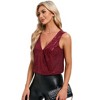 Women's Sparkly Sequin Sleeveless Tank Top - Deep V Backless Sexy Top Wrap Glitter Party Shirt for Holiday - 4 of 4