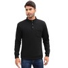 Men's Mock Neck Button-Front Sweatshirt - Long Sleeve Fleece Pullover with Chest Pocket - 4 of 4