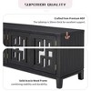 60" Sideboard Buffet Cabinet, Farmhouse Storage Cabinet with 4 Doors and Adjustable Shelf, China Cabinet for Dining Room, Living Room, Hallway Black - 4 of 4