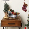 Santa Claus Christmas Sleigh Decoration, Buffalo Plaid Table Centerpiece for Holiday Decor - 2 of 4