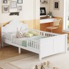 Whisen Wood Twin Size Platform Bed with Headboard and Footboard for Kids, Low Profile Design - 2 of 4