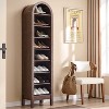SinCiDo Arched Bookshelf, Modern Farmhouse Bookshelf Storage Cabinet w/Adjustable Shelves, Wood Bookshelf w/Open Display Shelf for Home Office - 3 of 4