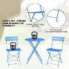 TackView Bistro Table and Chairs, 3 Piece Outdoor/Indoor Folding Patio Bistro Sets, 2 Chair Patio Furniture Set with Table, for Yard, Garden - 4 of 4