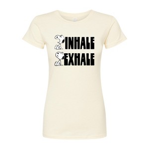 Women's - Peanuts - Snoopy Inhale Exhale Fitted Graphic T-Shirt - 1 of 4