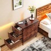 Kumasinova 25.8"Tall Nightstand with 3 Drawers,Modern Bedside Table with Metal Handles and Metal Legs,End Table for Bedroom,Living Room - 3 of 4