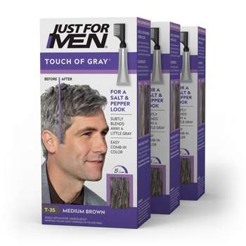 Just For Men Touch of Gray, Gray Hair Coloring for Men's with Comb Applicator Great for a Salt and Pepper Look