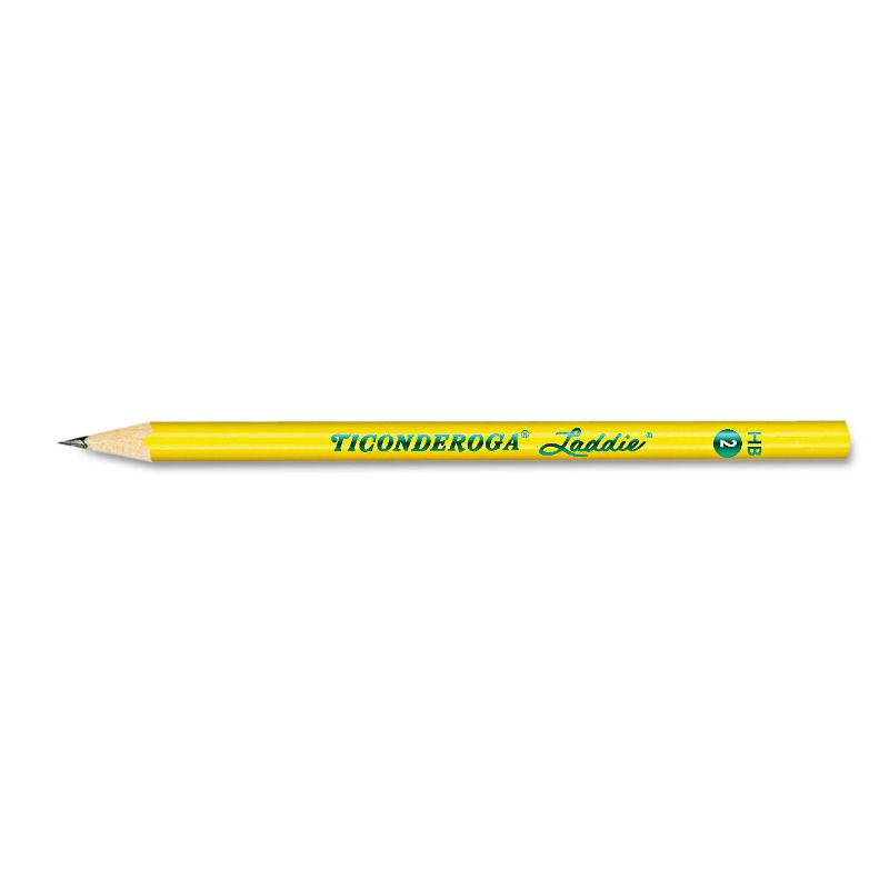 Dixon Ticonderoga Laddie Woodcase Pencil w/o Eraser HB #2 Yellow Dozen 13040, 1 of 3