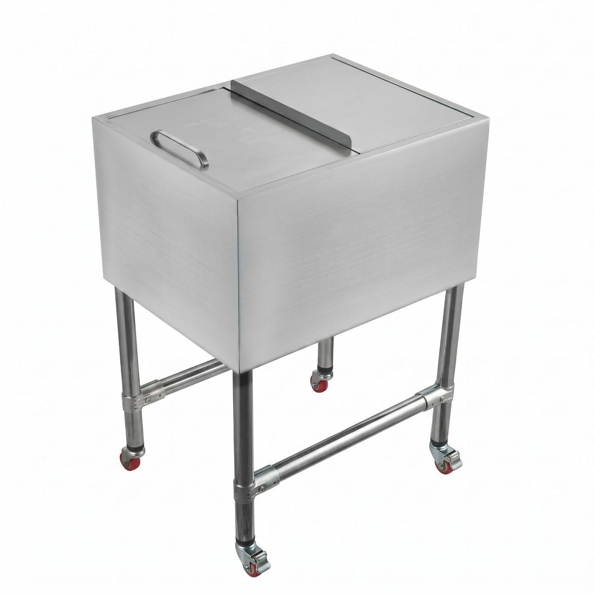 Commercial Ice Bin with Sliding Lid, Stainless Steel Underbar Ice Chest, Insulated Ice Well with Drain System for Restaurant Pub Cocktail Station - thumbnail 6