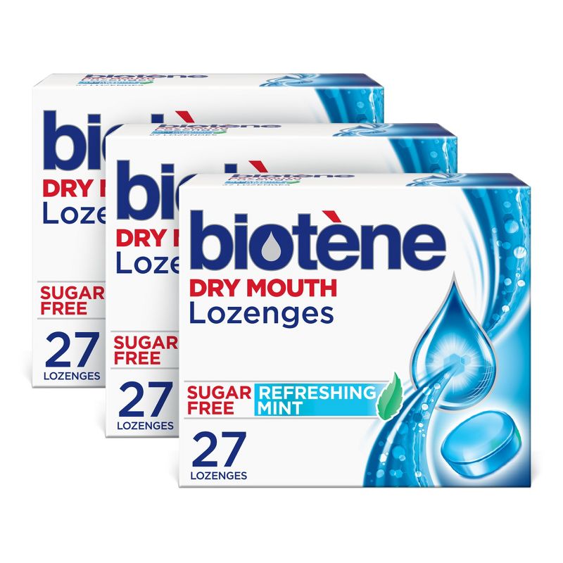 Biotene Dry Mouth Lozenges for Fresh Breath Refreshing Mint - 27ct/3pk, 1 of 11