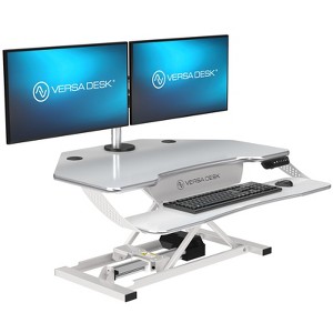 VersaDesk PowerPro Elite 36" Smart Height Adjustable Corner Standing Desk Converter for Home & Office, White, w/ USB Charging Port & App Control - 1 of 4