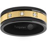 Pompeii3 Men's Black & Gold Plated Tungsten 8mm Lab Created Diamond Wedding Band - 4 of 4
