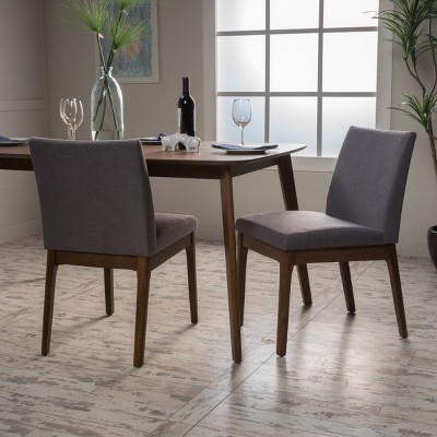 Upholstered Fabric Dining Chairs Set of 2,Armless Cushioned Dining Chairs with Wooden Legs Set of 2,Kitchen Dining Chairs-Cuddelewood