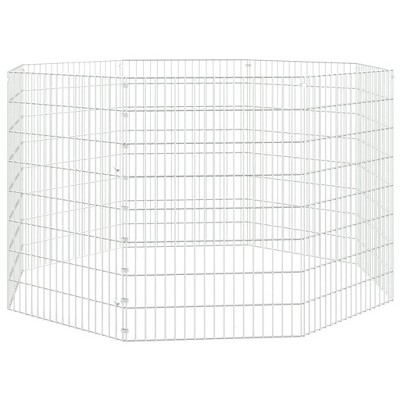 vidaXL Free Range Animal Enclosure 8-Panel 21.3 In.x31.5 In. Galvanized Iron