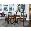 5-Piece Round Black Finish Solid Wood Top Dining table with 4-Chairs with - 2 of 4