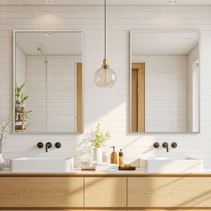 PexFix Rectangular Metal Framed Bathroom Wall Mirror in Set of 2 - 1 of 4
