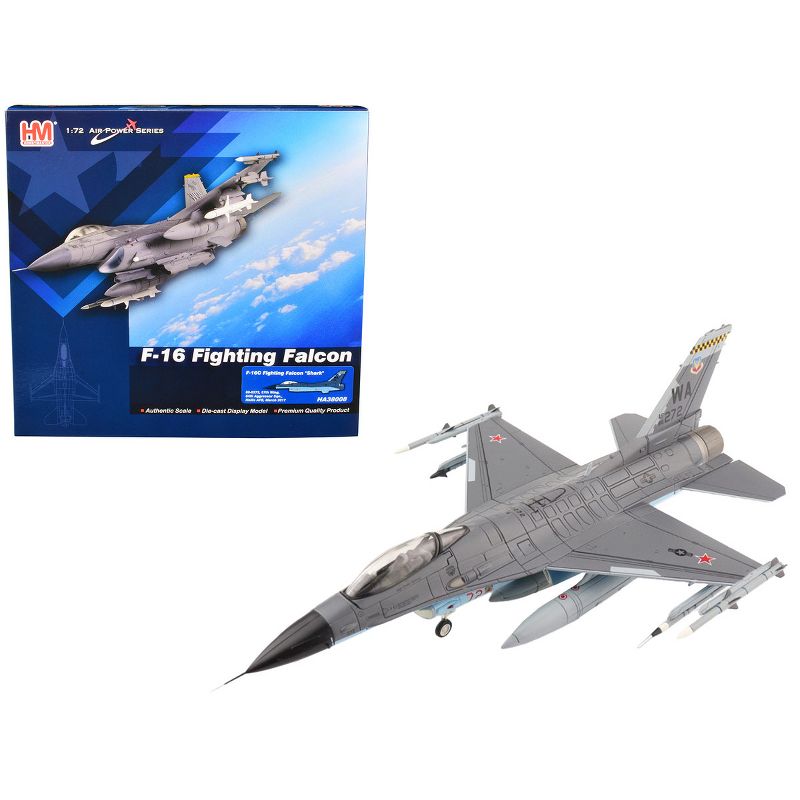 General Dynamics F-16C Fighting Falcon "Shark" Fighter Aircraft "Air Power Series" 1/72 Diecast Model by Hobby Master, 1 of 6