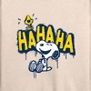 Women's - Peanuts - Ha Ha Graffiti Lightweight French Terry Wide Neck Long Sleeve Shirt - 2 of 4