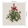 Kate and Laurel Framed Canvas Wall Art Print Mistletoe by Mary Sparrow, 16 x 16 Sylvie Beaded White Frame, Traditional, Holiday Art for Wall Decor - 2 of 4