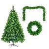 Rbied 6 ft. Pre-Lit LED Pine Artificial Christmas Tree Set with Pine Cones for Indoor Outdoor (Tree & Garland & Wreath) - 2 of 4