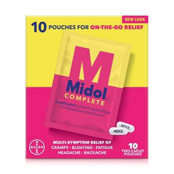 Midol On the Go Menstrual Symptom Relief with Acetaminophen Tablets - 20ct