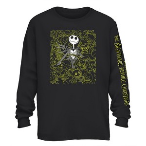 Mens Disney Jack Skellington Shirt - The Nightmare Before Christmas Tee - Skellington Long Sleeve T-Shirt - 1 of 4