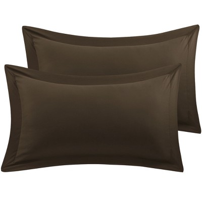 2 Pcs Standard Microfiber No Zipper Pillowcase Brown - PiccoCasa