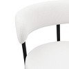 PAGED Modern Counter Height Stools with Round Low Back, 26" Seat Height Barstools with Black Metal Legs for Kitchen Island, Set of 2 - 2 of 4