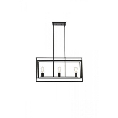 Elegant Lighting Voir 3 lights pendant in black