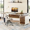 Tribesigns 74.8-Inch Executive Desk with 3 Drawers, Large Office Desk with File Cabinet, Modern Computer Desk with Storage Shelves - 4 of 4