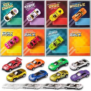 Joyfy 28 PCS Valentines Day Cards for Kids School with Racing Cars, Kids Valentine Party Favor, Valentine's Day Classroom Prizes - 1 of 4