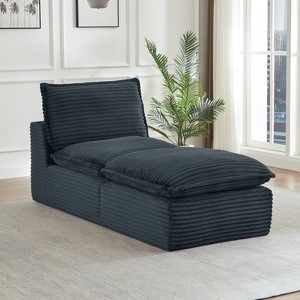 AENKYO Modern Corduroy Cloud Sofa, Modular Sectional with High-Density Foam & Ottoman, Freely Combined for Living Room - 1 of 4