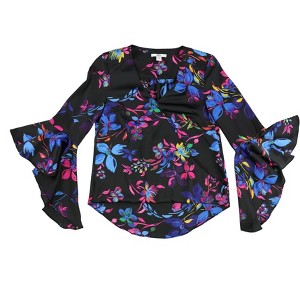bar III Womens Ruffle Floral Pullover Blouse - 1 of 2