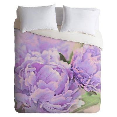 Lisa Argyropoulos Lavender Peonies Lightweight Duvet Cover King Purple - Deny Designs