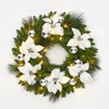 24 Inch Pre-Lit Christmas Wreath with Lights, Timer - Battery Operated - Christmas Decorations Front Door Lighted Wreath for Indoor Wall Window - 4 of 4