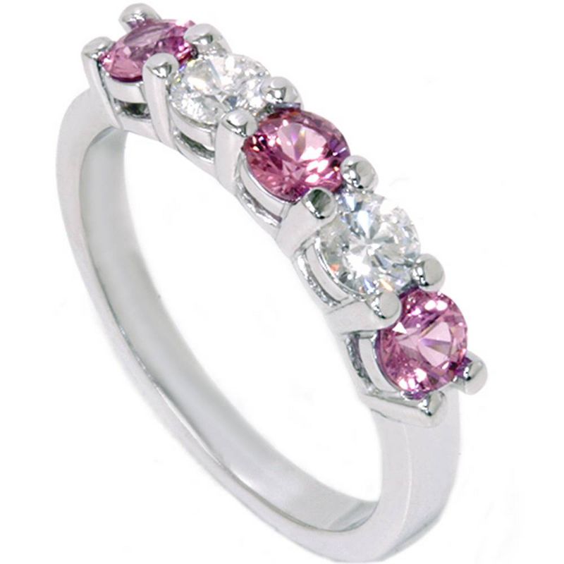 Pompeii3 1 ct Pink Sapphire & Diamond Ring 14K White Gold, 2 of 6