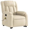 vidaXL Stand Up Massage Recliner - Electric Power Lift, Manual Tilt, Vibration, Cream Fabric, Comfortable Foam-Filled Living Room Armchair - 3 of 4