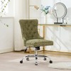 Okak Simple Luxury Tufted Button Swivel Office Chair with Chrome Metal Base & Nailhead Trim,Adjustable Desk Chair for Office,Living Room - 2 of 4