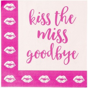 Blue Panda 150-Pack Disposable Paper Napkins Kiss the Miss for Bachelorette Party Supplies 6.5"x6.5" - 1 of 4