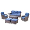 Gymojoy 6 Pieces Outdoor Patio Sofa Ottoman with Swivel Chairs Table - 3 of 4