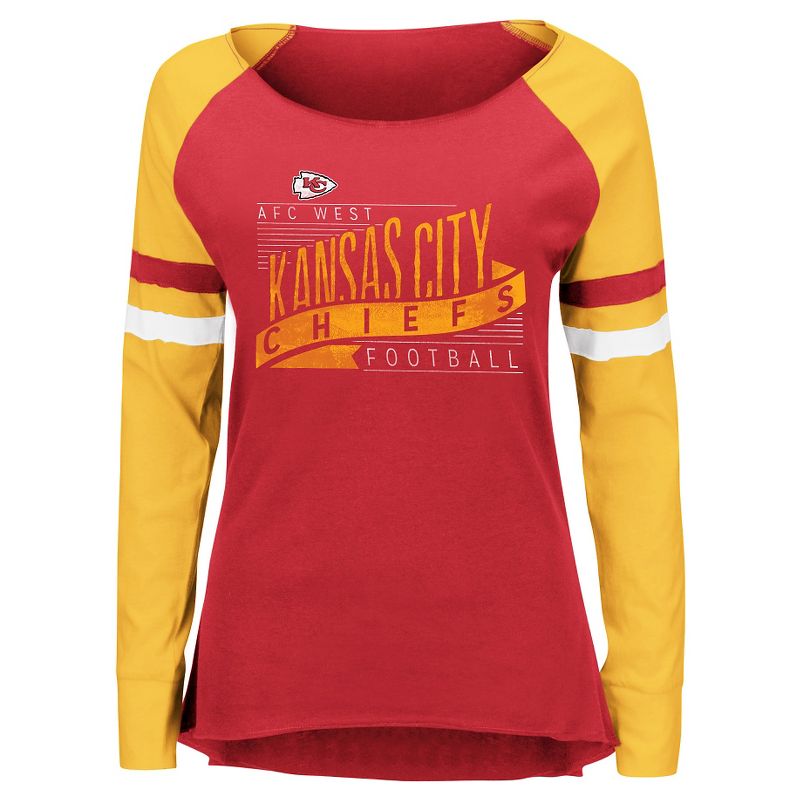 Kansas City Chiefs Women's Long Sleeve Raglan Baseball T-Shirt XL, 1 of 2