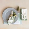 Storied Home Cotton Napkins with Embroidered Tree and Edge, Natural and Green, Set of 4 - 3 of 3