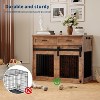 42" Dog Crate Furniture with Storage, Wooden Kennel End Table, Barn Doors - 4 of 4