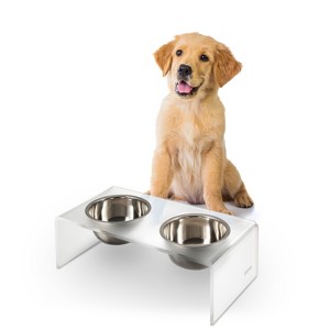 THE LICKER STORE Keaton Modern Acrylic Rectangular Elevated Pet Feeder - 1 of 4