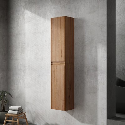 Vynxaria 12" Bathroom Side Cabinet with Soft Close Doors and a Floating Mounting Design, Combining Modern Style with Functional Storage for Your Space