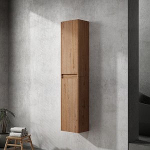 Vynxaria 12" Bathroom Side Cabinet with Soft Close Doors and a Floating Mounting Design, Combining Modern Style with Functional Storage for Your Space - 1 of 4
